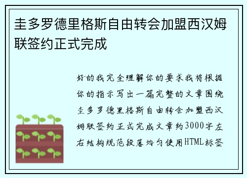 圭多罗德里格斯自由转会加盟西汉姆联签约正式完成 圭多罗德里格斯自由转会加盟西汉姆联签约正式完成